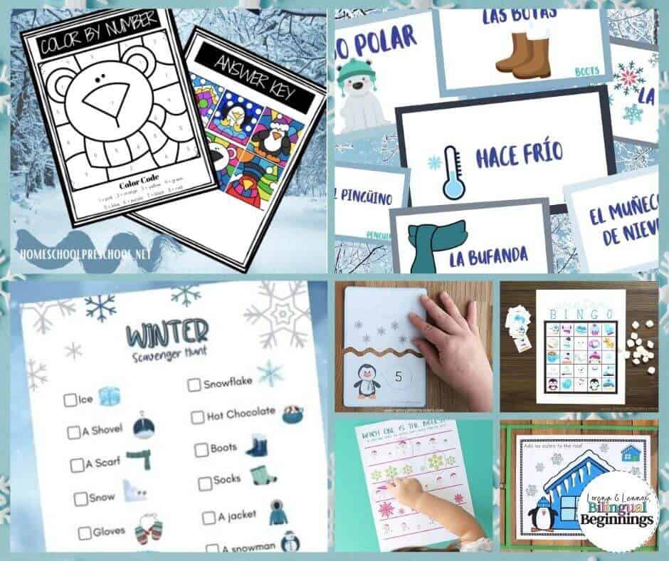 Winter Worksheets for Preschoolers - Bilingual Beginnings