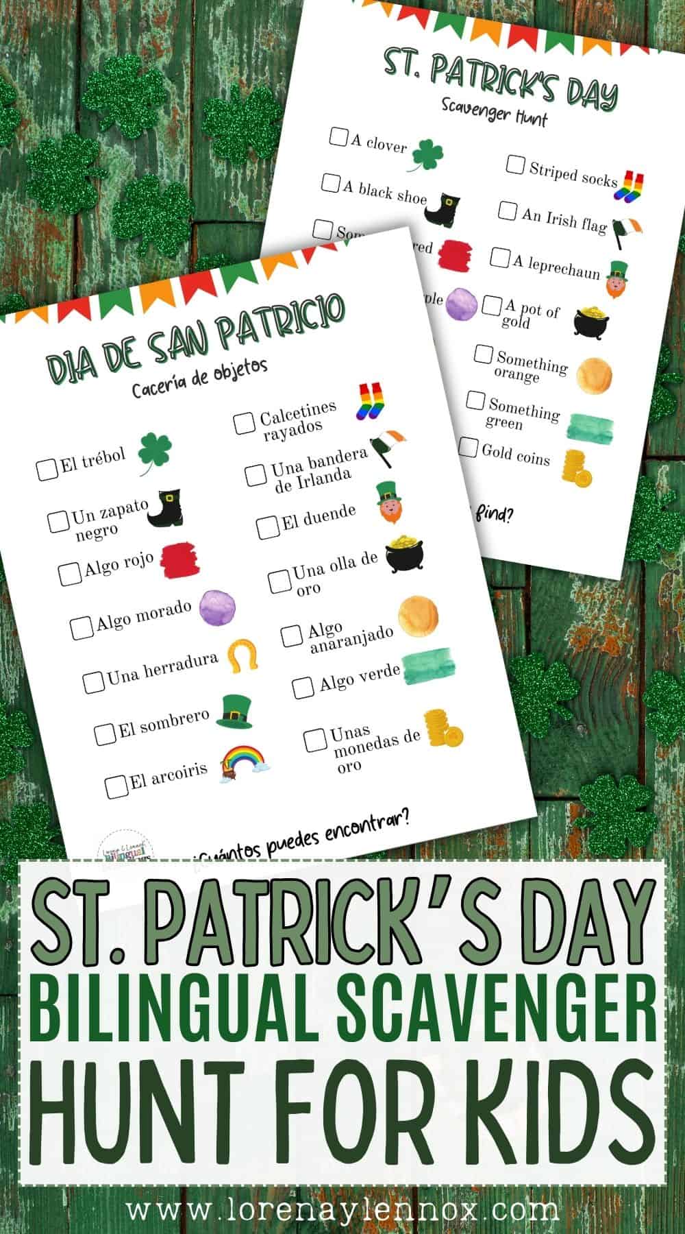 Make St. Patrick's Day unforgettable with our Spanish scavenger hunt! Explore fun and educational activities to engage children in language learning while hunting for holiday-themed treasures. Subscribe to access the free printable or purchase it on our TPT site. Let the adventure begin! #StPatricksDay #SpanishActivities #ScavengerHunt