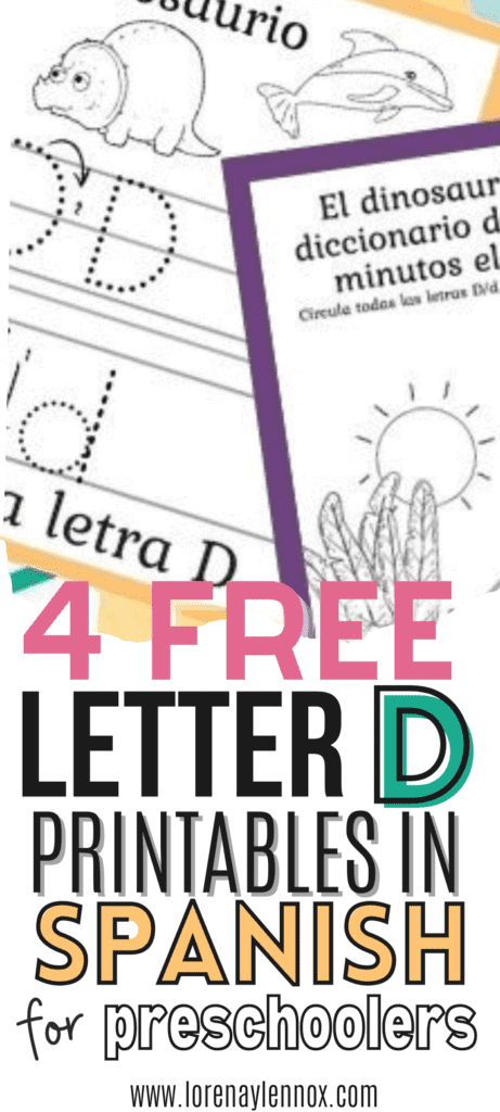 Free Letter D Acivities in Spanish for Preschoolers #freeactivitiesinspanish #spanishprintables #letteractivities #preschoolactivities #bilingualparenting #bilingualkids #bilinguallearning #bilingualeducation #Spanisheducation #teachingspanish #freepreschoolalphabetactivities #freehandwritingpractice