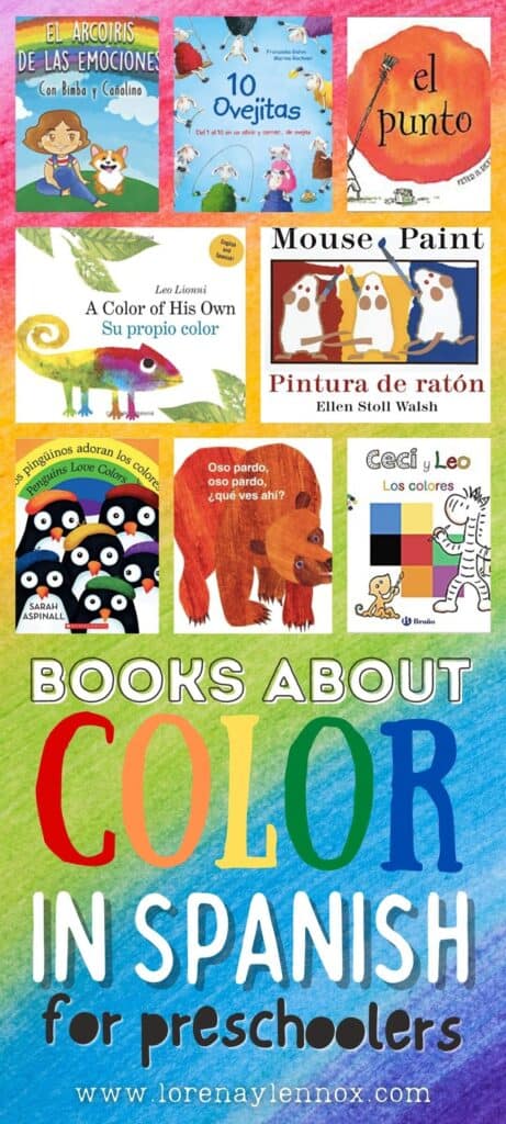 21 picture books in Spanish about colors for toddlers and preschoolers