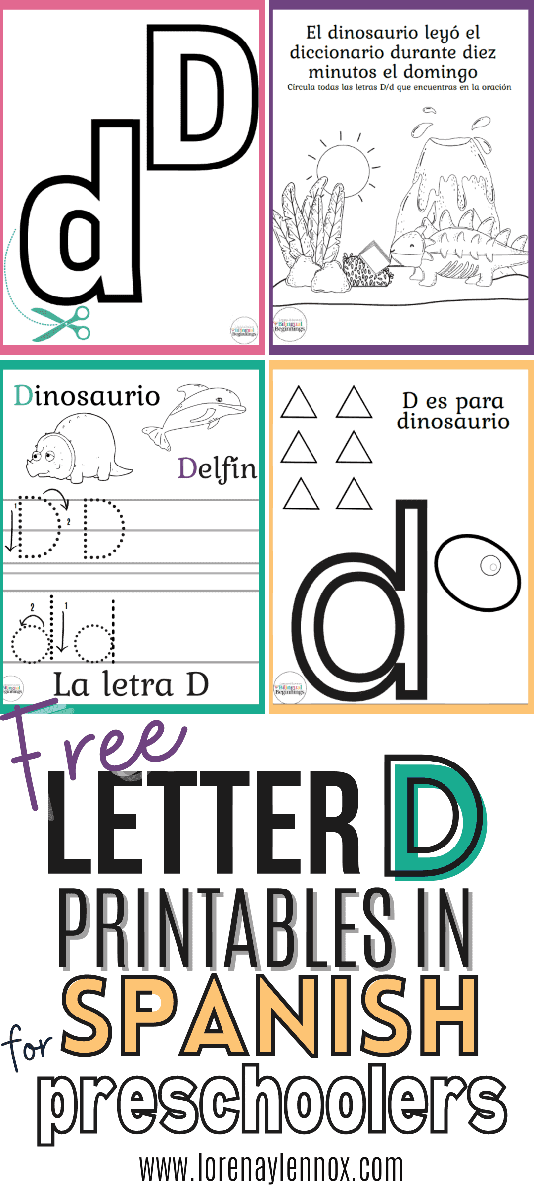 Letter D Printables in Spanish