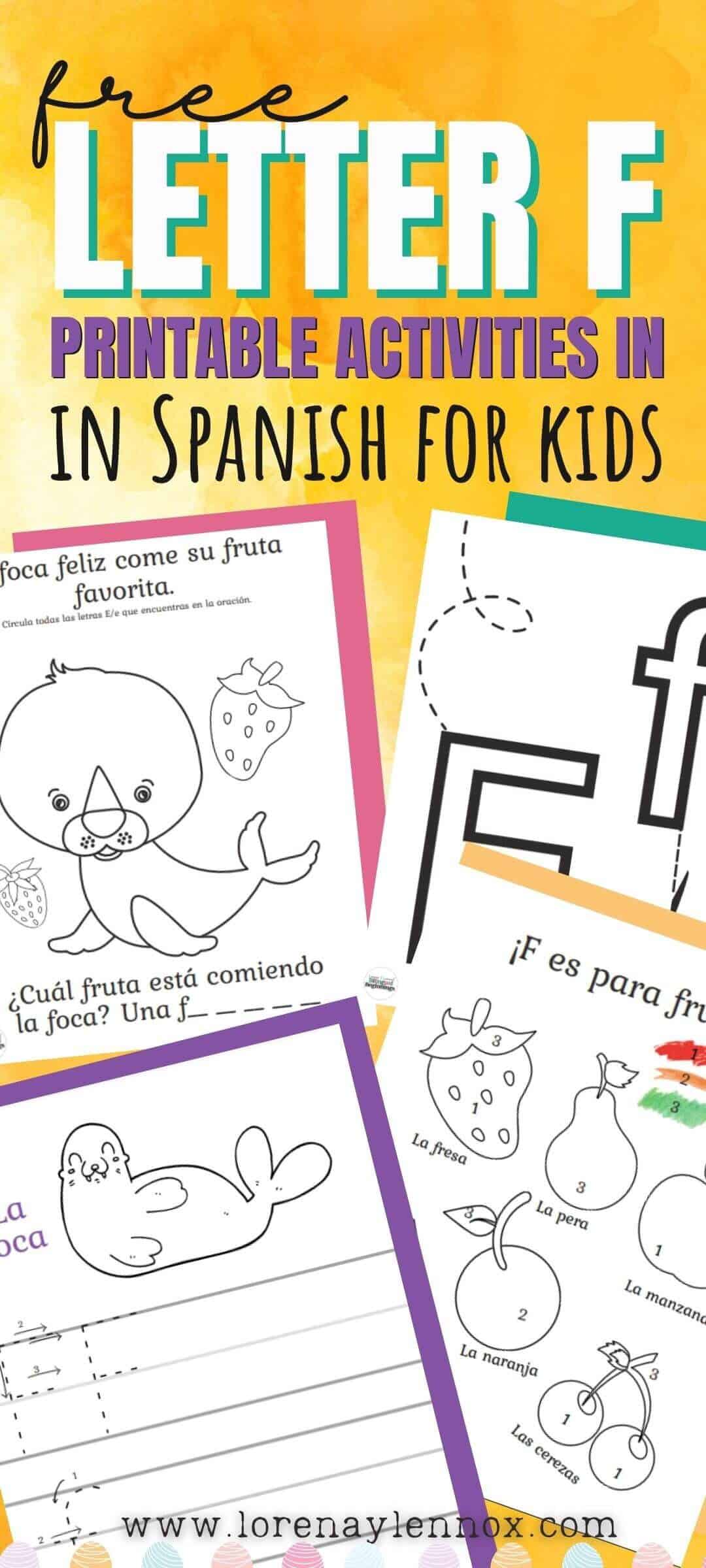 Free Letter F Printables in Spanish for Preschoolers