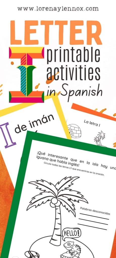 Letter I Printable PDF Activities in Spanish for Kids