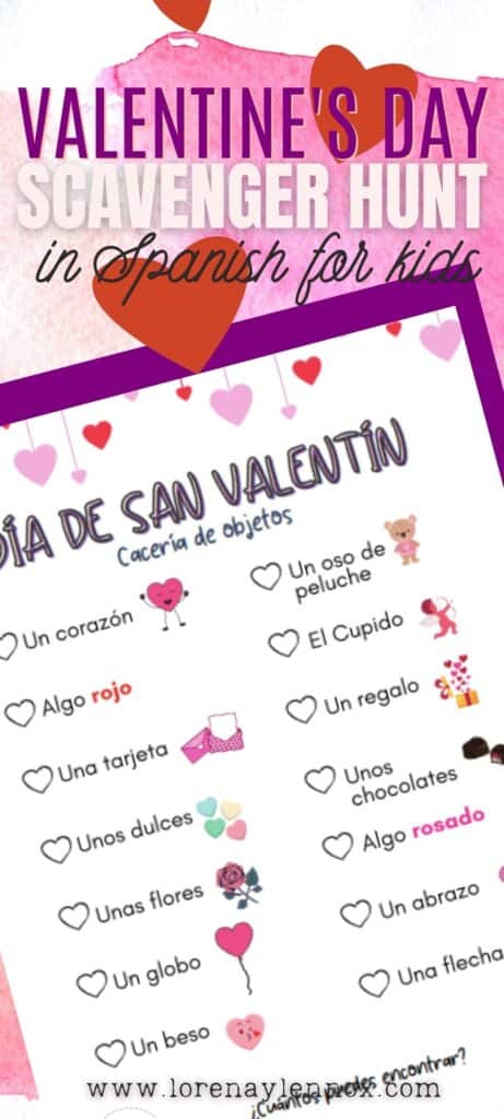 Valentine's Day Scavenger Hunt in Spanish