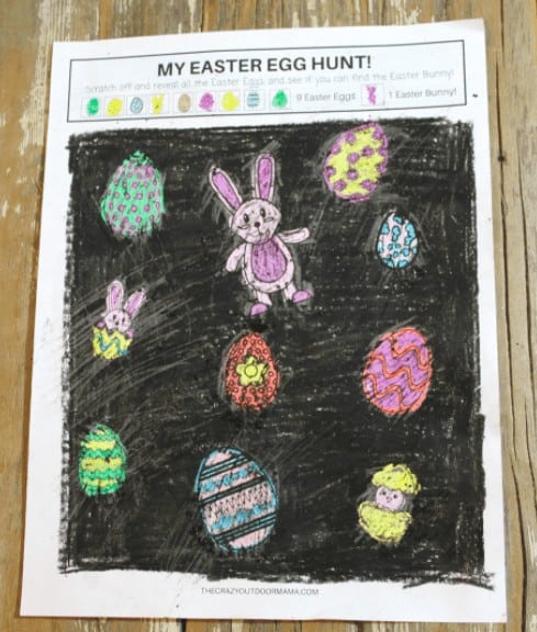 5. DIY Scratch and Reveal Easter Egg Game - with The Crazy Outdoor Mama“If you LOVE Easter Egg hunts with the kids, then you’ll love this fun Easter Egg Hunt Game that you can do with the kids right at the table!”