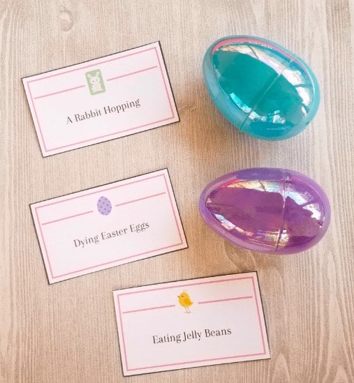 16. Easter Charades Game with FREE Printable Cards - with KC Edventures“This Easter Charades game is perfect for family gatherings, class party or just something fun to do on the weekend.”