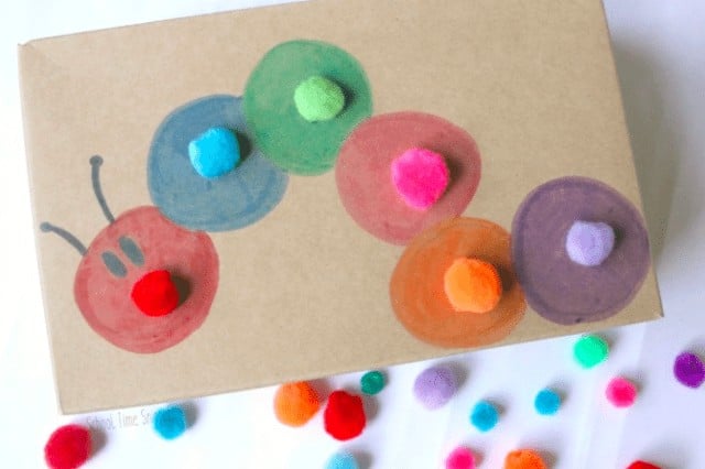20.Color Sorting Pom Pom Push - “Playful, hands-on color learning activity for toddlers inspired by a much loved children