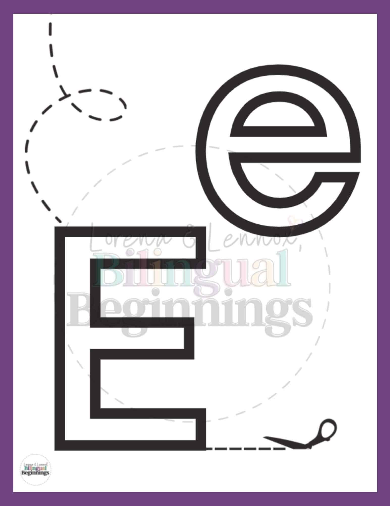Free Letter E Printabes in Spanish