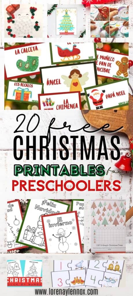 In this post, you can find 20 printable PDF Christmas worksheets for preschoolers ages 3-5. These activities are great for the classroom or at home.