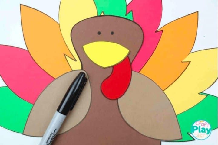 4. Thanksgiving Turkey Craft With Accordion Legs - with Craft Play Learn“This Thanksgiving turkey craft idea is great for fast growing toddlers, and even for you, considering how easy it is to make.