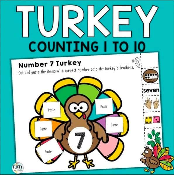 7. Turkey Counting Mat - with Fluffy Tots“Let