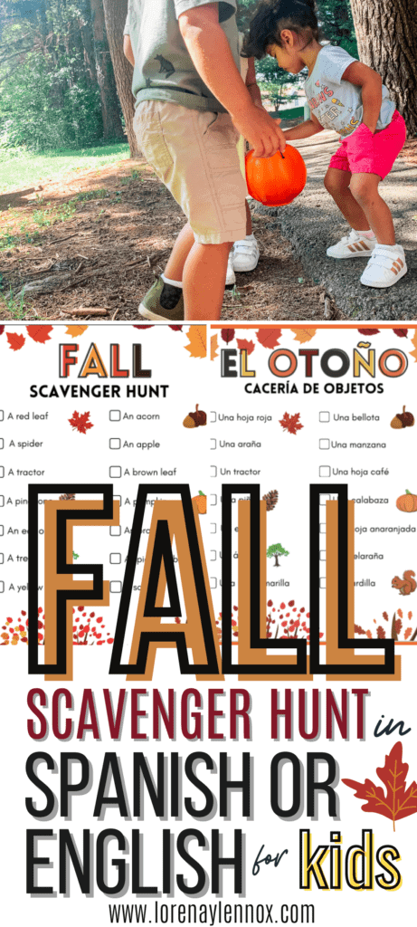 Fall Scavenger Hunt in Spanish