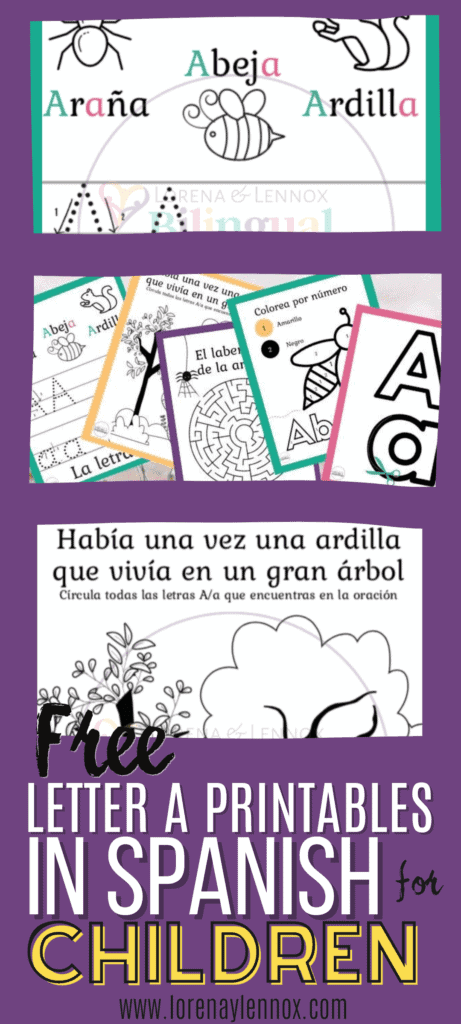 Letter A Printables in Spanish