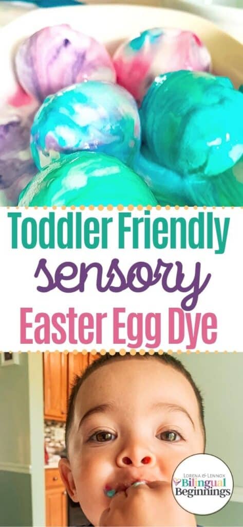 Inside: Looking for a toddler-friendly and sensory way to dye Easter eggs this year? Why not try this whipped cream dyed Easter eggs recipe!