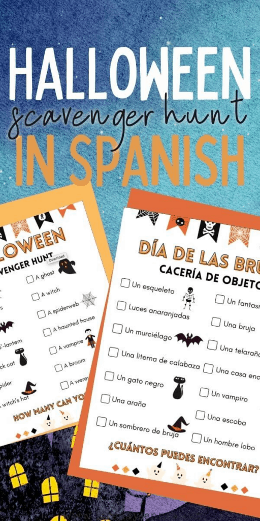 Halloween Scavenger Hunt in Spanish