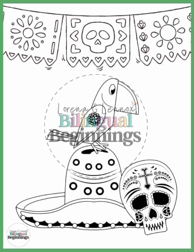 Day of the Dead Coloring Pages in Spanish