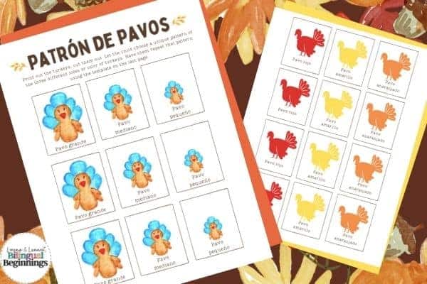 Patron de pavos Thanksgiving Pattern Activity