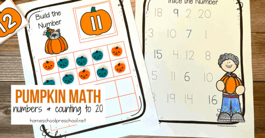 Fall Math Printable Activities for Preschoolers