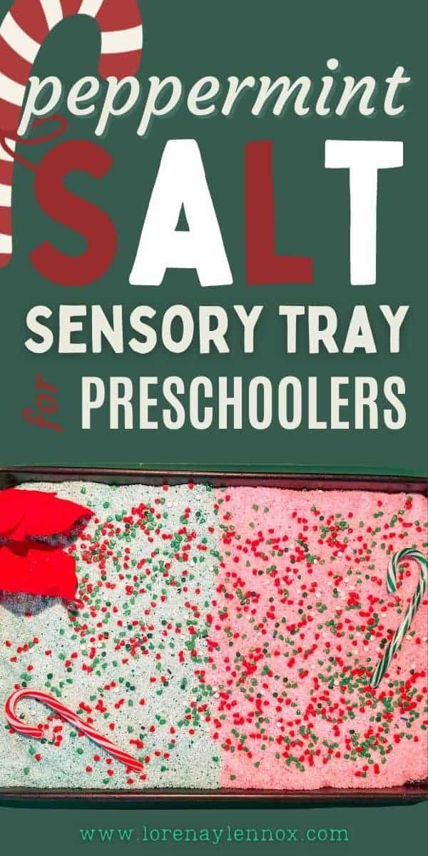 Sensory Salt Prewriting Christmas Sensory Tray for Preschoolers