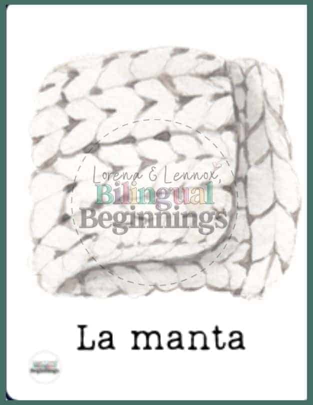 Winter Bingo Printable in Spanish - La manta