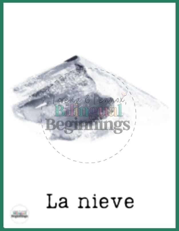 Winter Bingo Printable in Spanish - La nieve