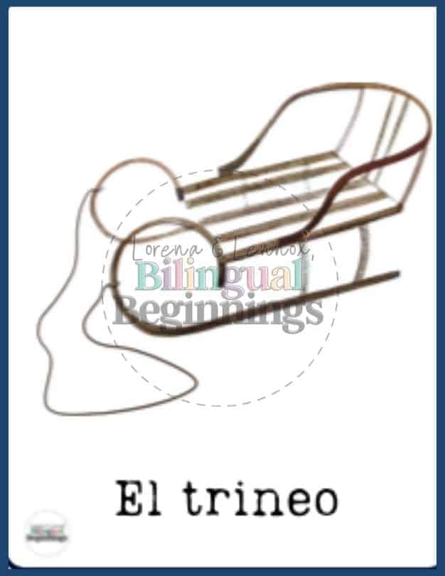 Winter Bingo Printable in Spanish - El trine