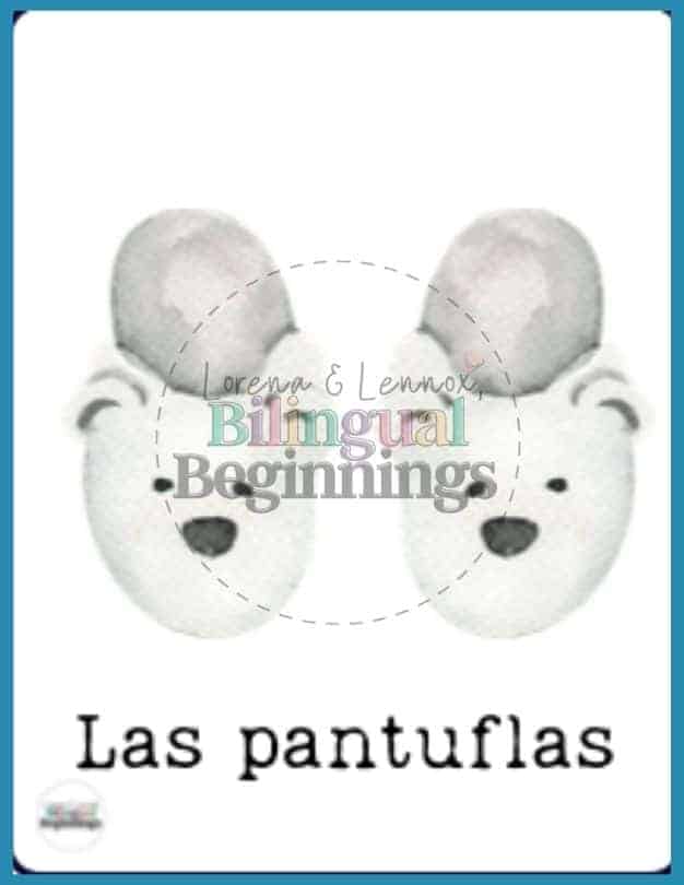 Winter Bingo Printable in Spanish - Las pantuflas