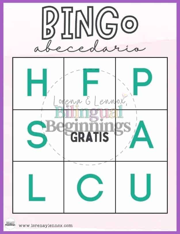 ABC Bingo Sheets in Spansih