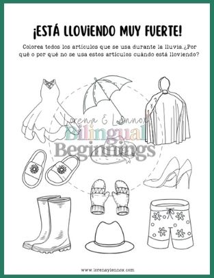 Weather Worksheets in Spanish