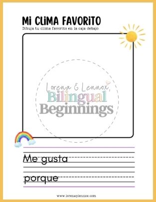 Weather Worksheets in Spanish-