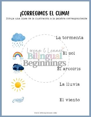 Weather Worksheets in Spanish-