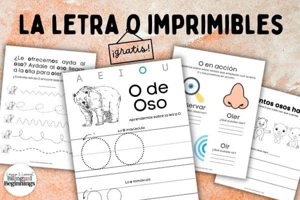 Letter O Alphabet Printables in Spanish for Preschoolers