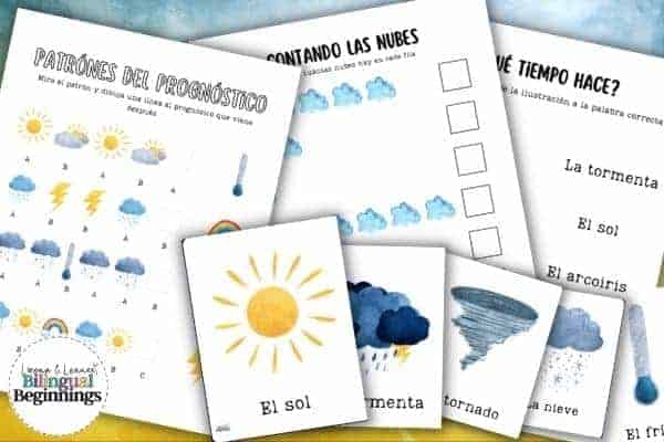 Use these engaging printable Spanish weather activities and flashcards in your Spanish classroom or bilingual homeschool today!