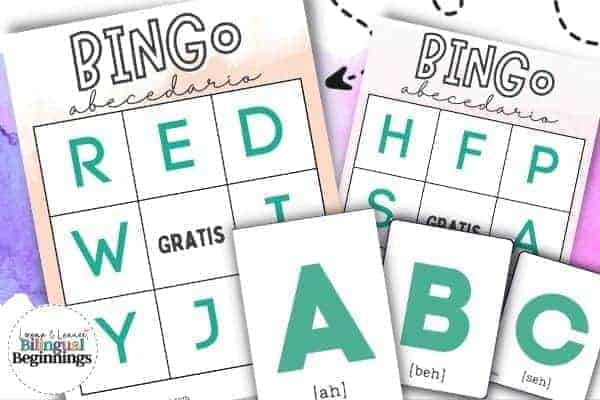 Printable PDF ABC Bingo in Spanish