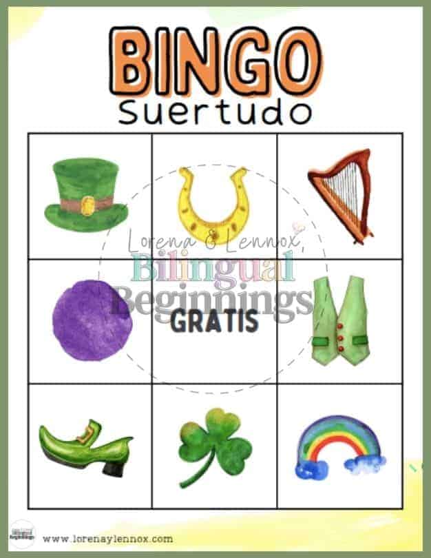 St. Patrick's Day Bingo in Spanish
