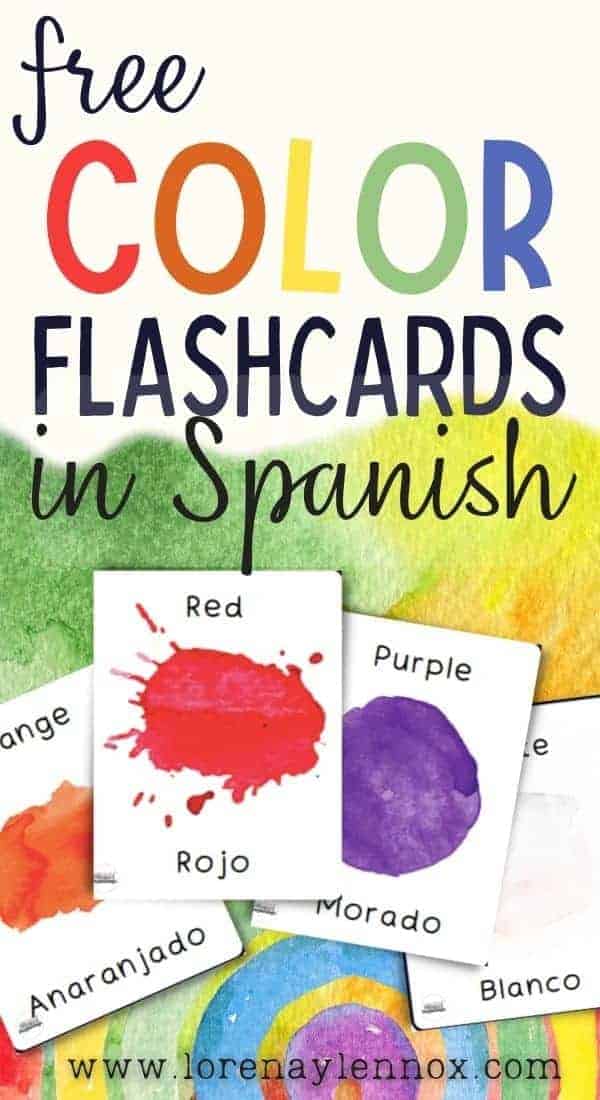 Color Flash Cards Printable in Spanish and English