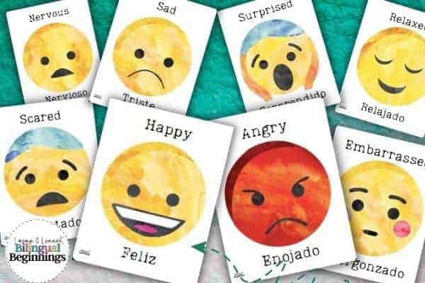 Bilingual Spanish/English Emotion Flashcards