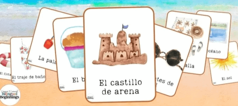 Beach Flashcards in Spanish