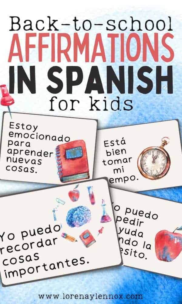 20 Printable Back-To-School Affirmations in Spanish For Kids