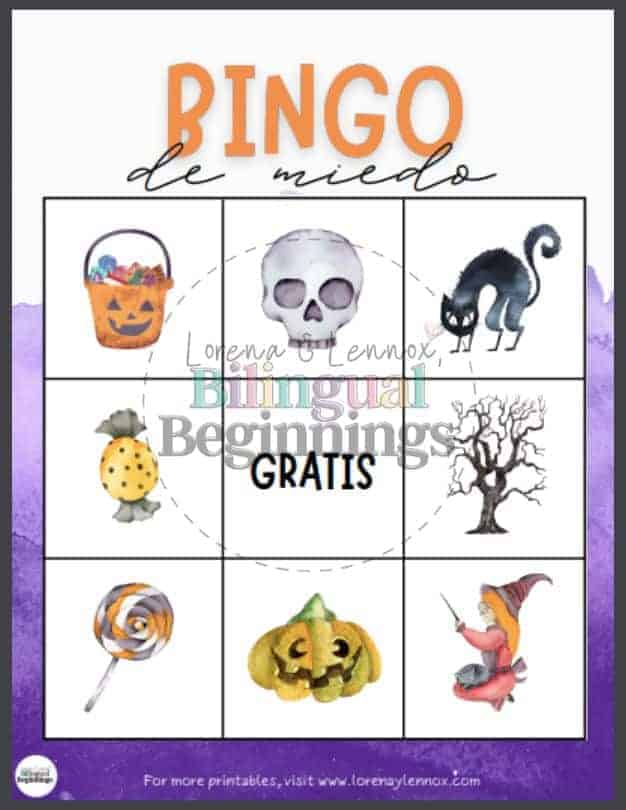 30 Printable Halloween Bingo Cards in Spanish for Kids