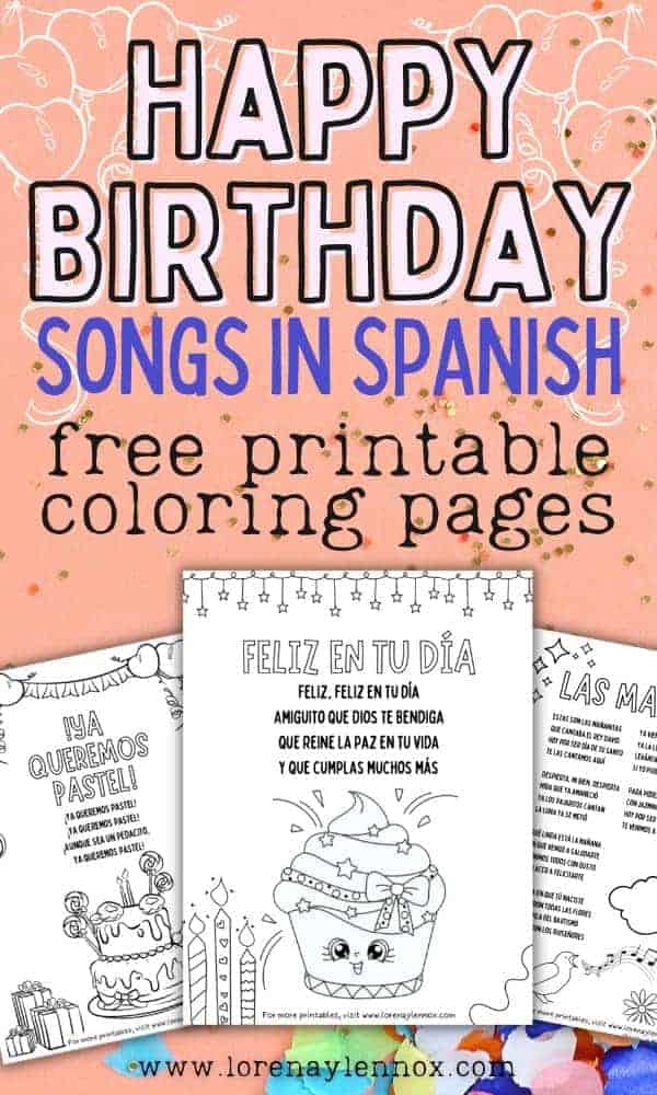 Happy Birthday Songs in Spanish Printables