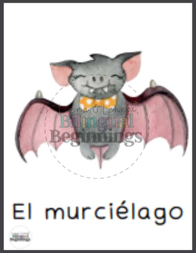 30 Printable Halloween Bingo Cards in Spanish for Kids— El murciélago
