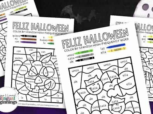 Halloween Color By Sight Word in Spanish [Free Printables]