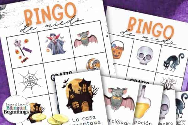 30 Printable Halloween Bingo Cards in Spanish for Kids