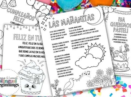 Happy Birthday Songs in Spanish Printables
