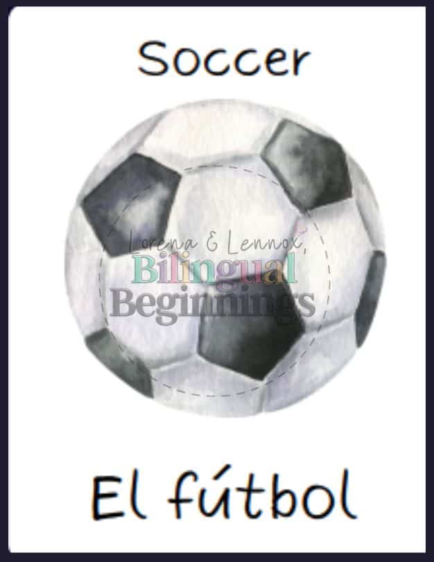 Sports flashcards in Spanish- El fútbol - Soccer