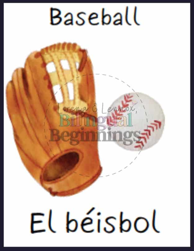 Sports flashcards in Spanish- El béisbol- Baseball