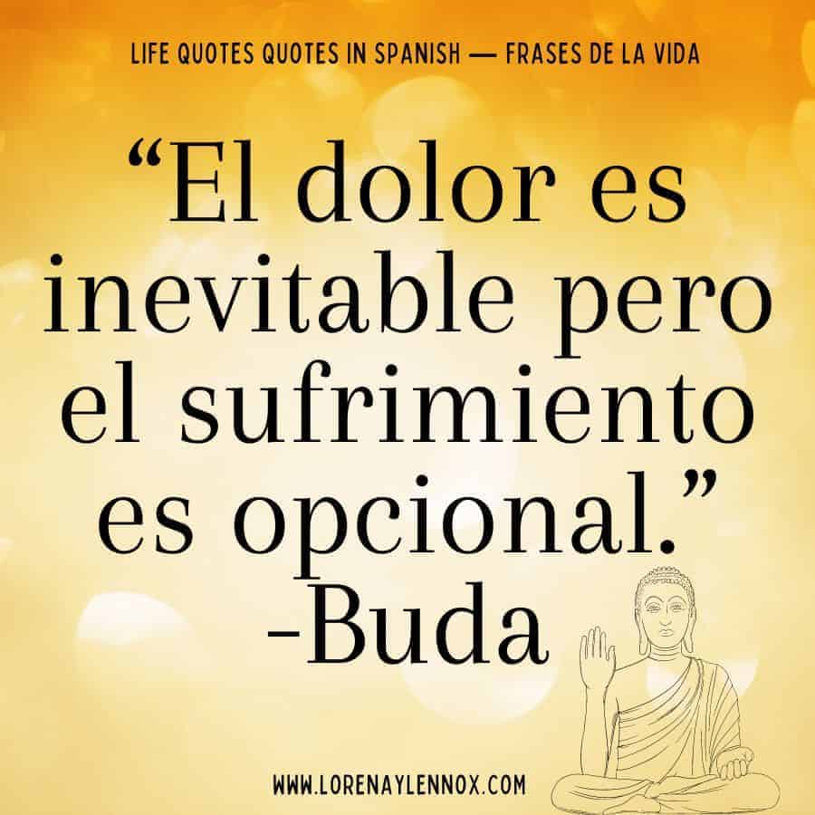 “El dolor es inevitable pero el sufrimiento es opcional.” Buda Pain is inevitable, but suffering is optional.”