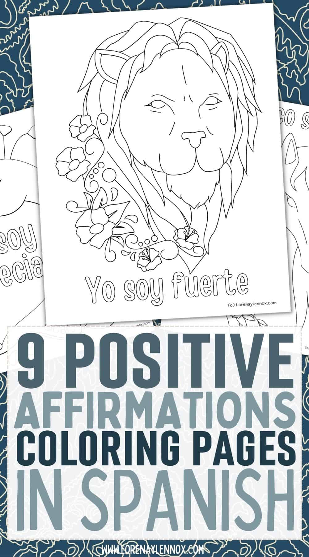 9 Positive Affirmations Coloring Pages in Spanish For Kids