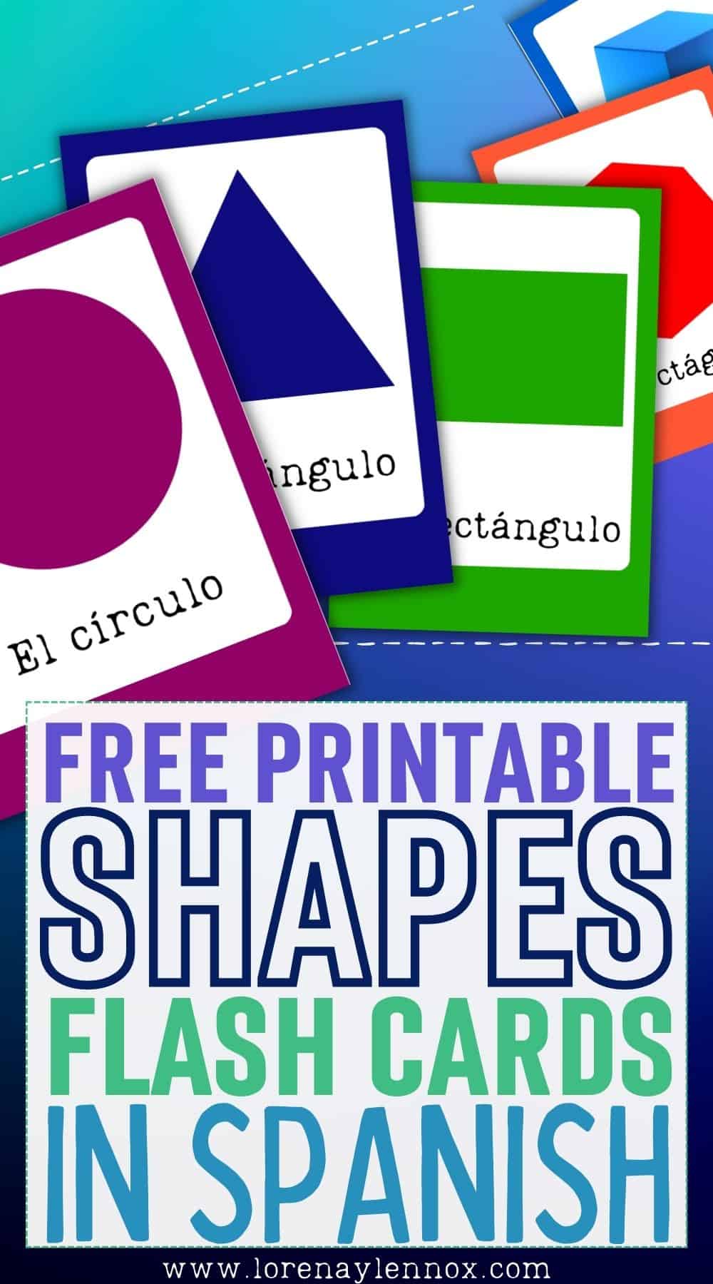 Downloadable Printable Shapes Flash Cards in Spanish